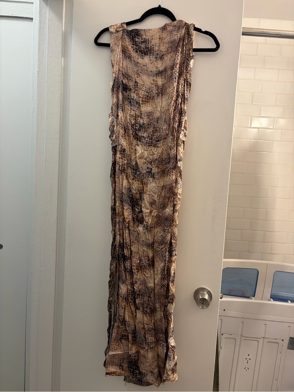 Zara Brown Snake-Print Sleeveless Maxi Dress